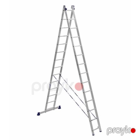 Nərdivan Alumet 14 pilləli iki hissəli aluminium (Tam və şəklində) (H2 5214)