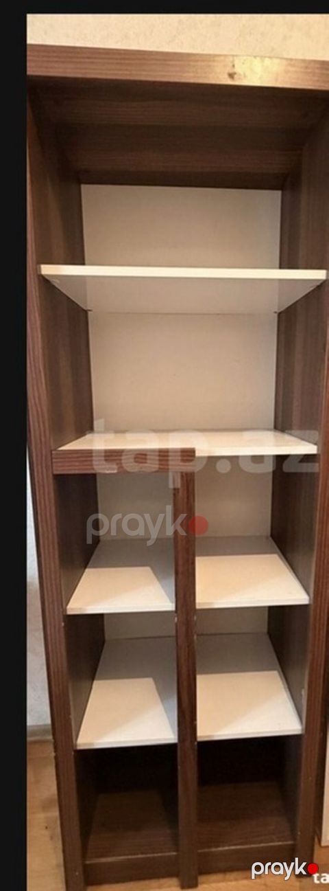 Modul tipli rəf dəsti - Material: laminat/MDFlam (qoz rəngli karkas — Bakı