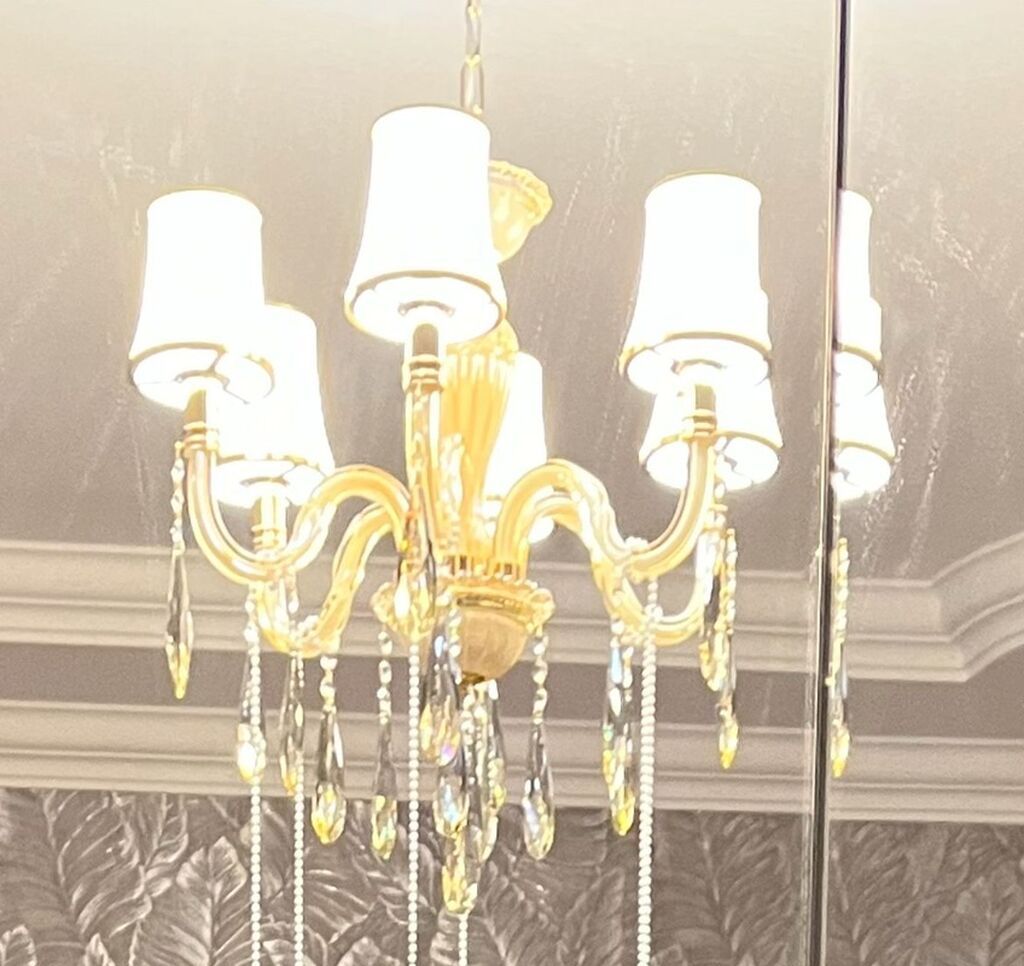 Çılçıraq, 6 lampa, Xrustal — İşıqlandırma, Novxanı (2)