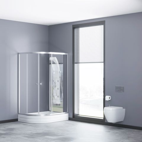 Yarım oval duşaltlıq üstü duş kabin Kabinex KL 850 120×80×180 sm Sağ — Bakı