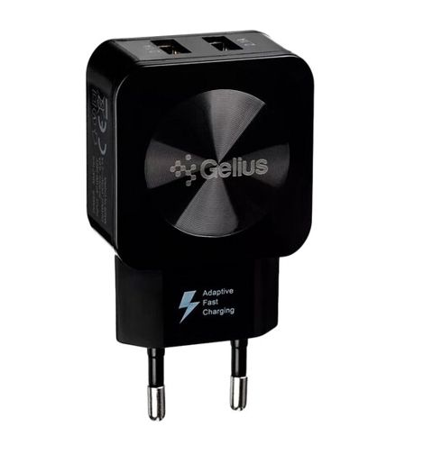 Adapter Gelius Ultra Prime 2.1A Black (GU-HC02BLACK/R) — Bakı