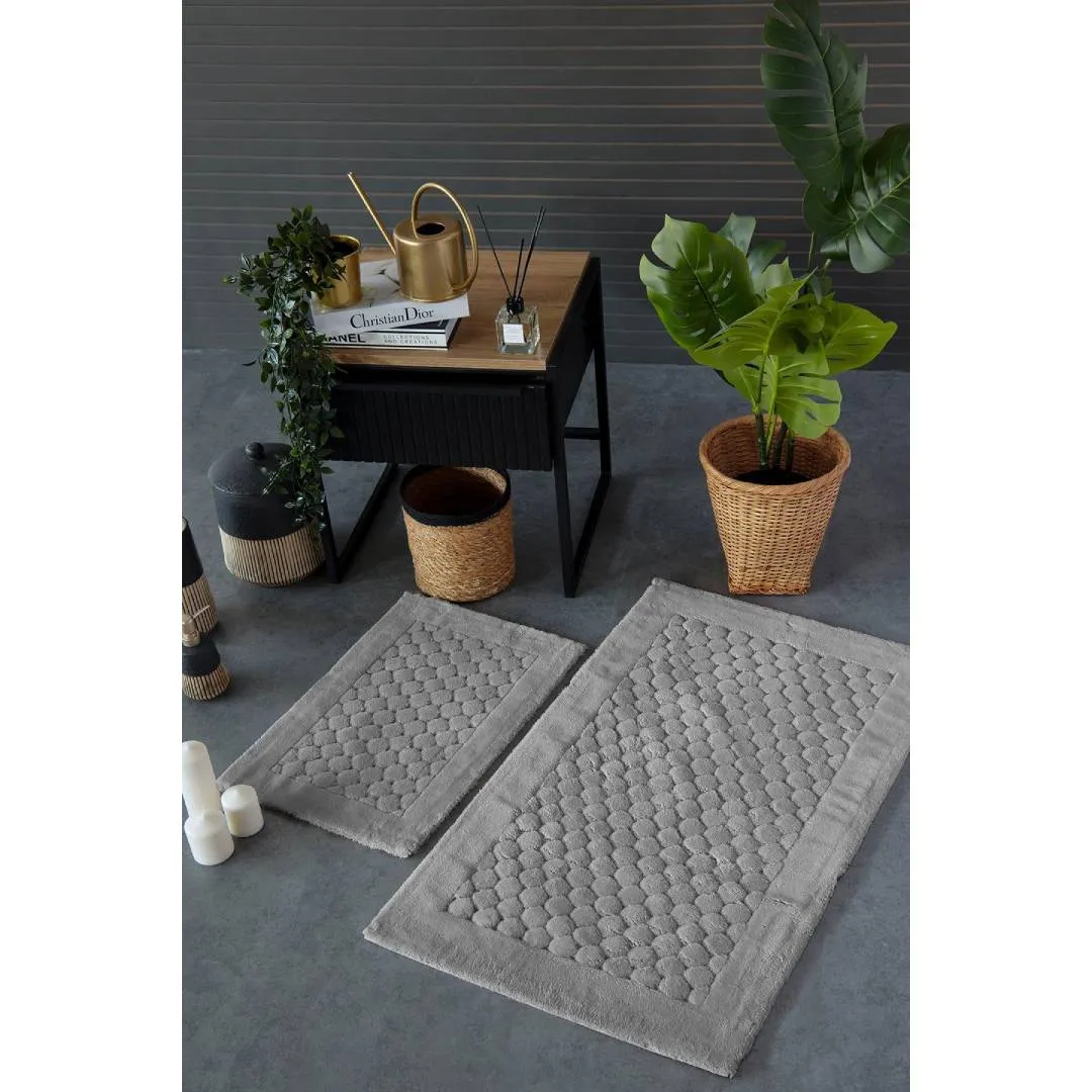 Ayaqaltı xalça dəst İyiGecələr 60x100+40x60 sm, 2 ədəd, Poil gri (8681234926063) — Bakı