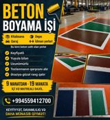 Beton boyama xidməti Beton səthlər üçün peşəkar boya tətbiqi — Boyama İşləri