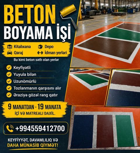 Beton boyama xidməti Beton səthlər üçün peşəkar boya tətbiqi — Digah