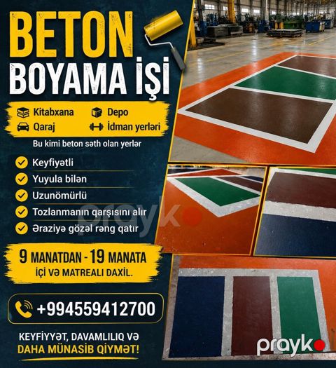 Beton boyama xidməti Beton səthlər üçün peşəkar boya tətbiqi — Digah