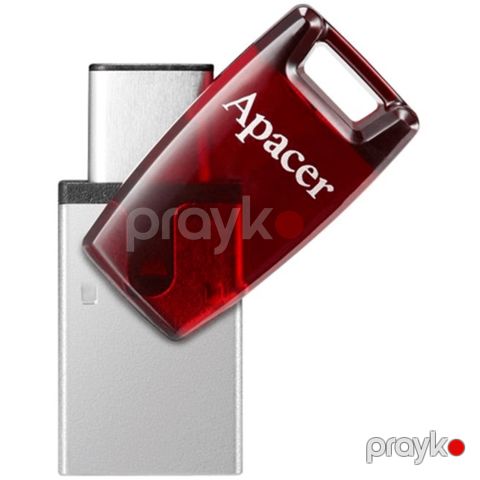 Fleş kart Apacer 64 GB USB 3.2 Gen 1 Type-C Red AH180 / AP64GAH180R-1 — Bakı