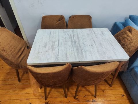 6 nəfərlik yemək dəsti - Tərkib: 1 masa + 6 stul - Masa: düzbucaqlı — Bakı