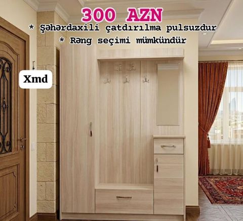 Dəhliz üçün çoxfunksiyalı dolab-komplekt. Xüsusiyyətlər: - Material — Bakı