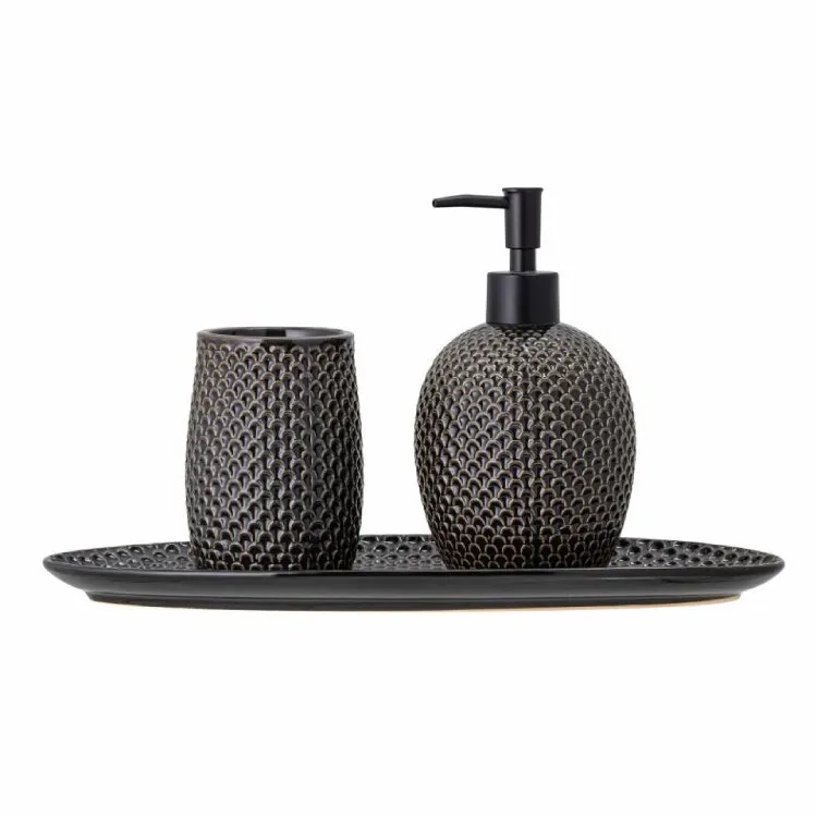 Sabun dispenser dəsti Bloomingville Hrin Stoneware Grey — Bakı