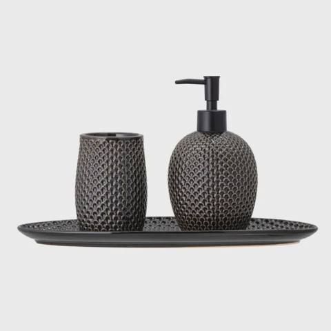 Sabun dispenser dəsti Bloomingville Hrin Stoneware Grey — Заттарды сақтау