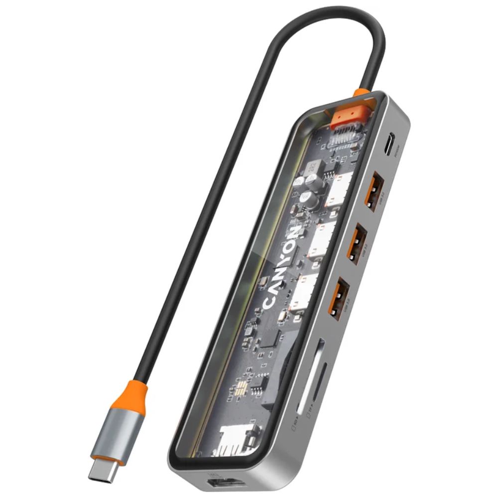 USB Hub Canyon DS-13 7 in 1 4K Usb-c CNS-TDS13 Space Grey — Kompüterlər və noutbuklar, Bakı