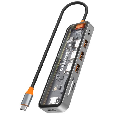 USB Hub Canyon DS-13 7 in 1 4K Usb-c CNS-TDS13 Space Grey — Bakı