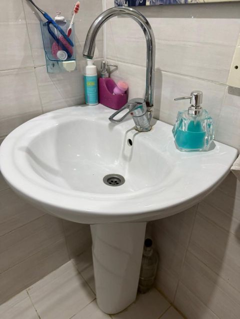 Pedestal tipli hamam/lavabo komplekti - Dairəvi formalı, keramik — Bakı
