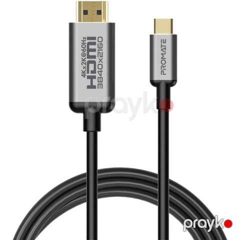Naqil Promate USB Type-C to HDMI HDLINK-60H Black, Grey — Bakı