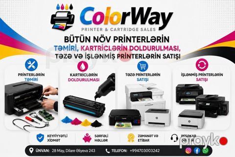 Colorway – Printer VƏ Kartric Xidmətləri Bütün marka və modellərdə — Bakı
