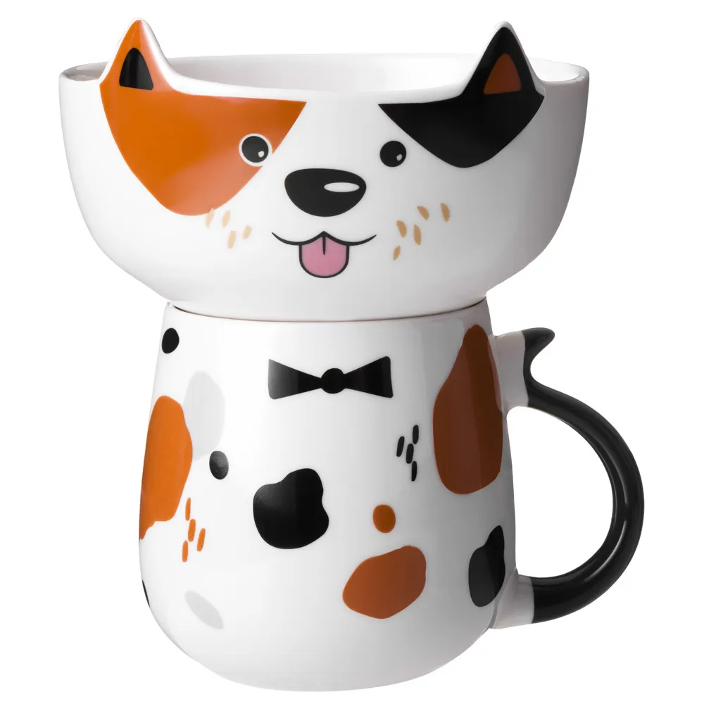 Fincan və salat qabı dəsti Lefard Dog, farfor, fincan-450ml, salat qabı-500ml, (260-1082) — Dining tableware