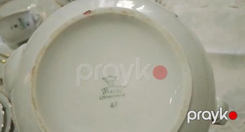 Çay dəsti, rəng - Ağ, Farfor, Çexiya — Digah