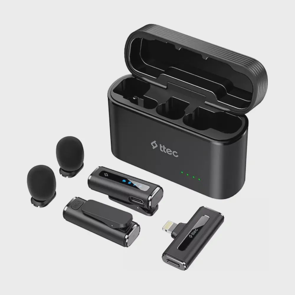 Simsiz yaxa mikrofonu Ttec GoMic Plug & Play universal kit, Black (2KYM02S) — Mikrafonlar, Bakı