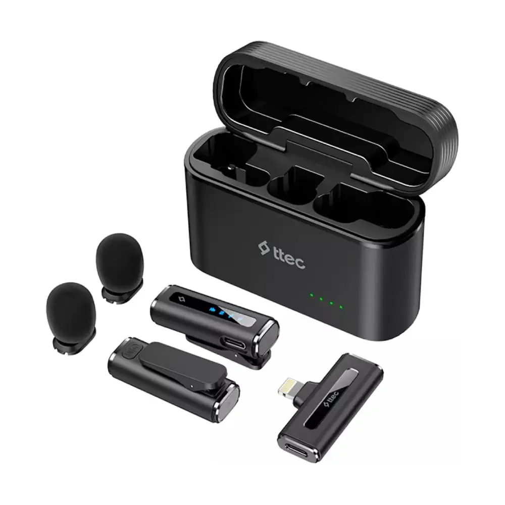 Simsiz yaxa mikrofonu Ttec GoMic Plug & Play universal kit, Black (2KYM02S) — Bakı
