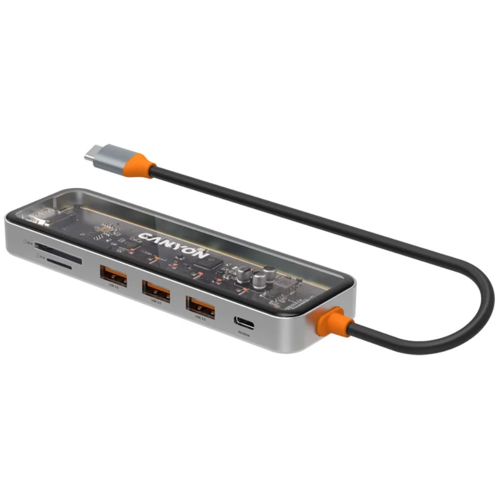 USB Hub Canyon DS-13 7 in 1 4K Usb-c CNS-TDS13 Space Grey — Kompüterlər və noutbuklar, Bakı (3)