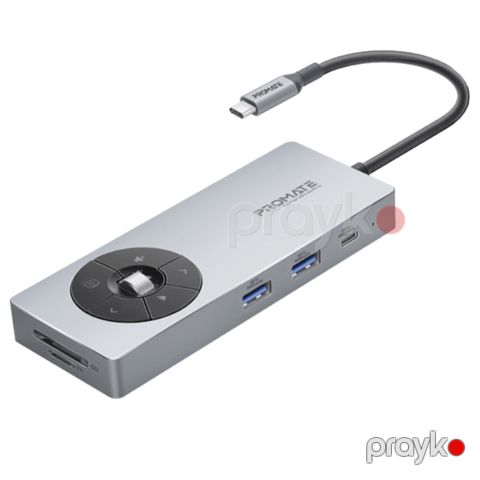 USB Hub Promate 14in1 USB Type-C Comandhub-pro Grey — Bakı
