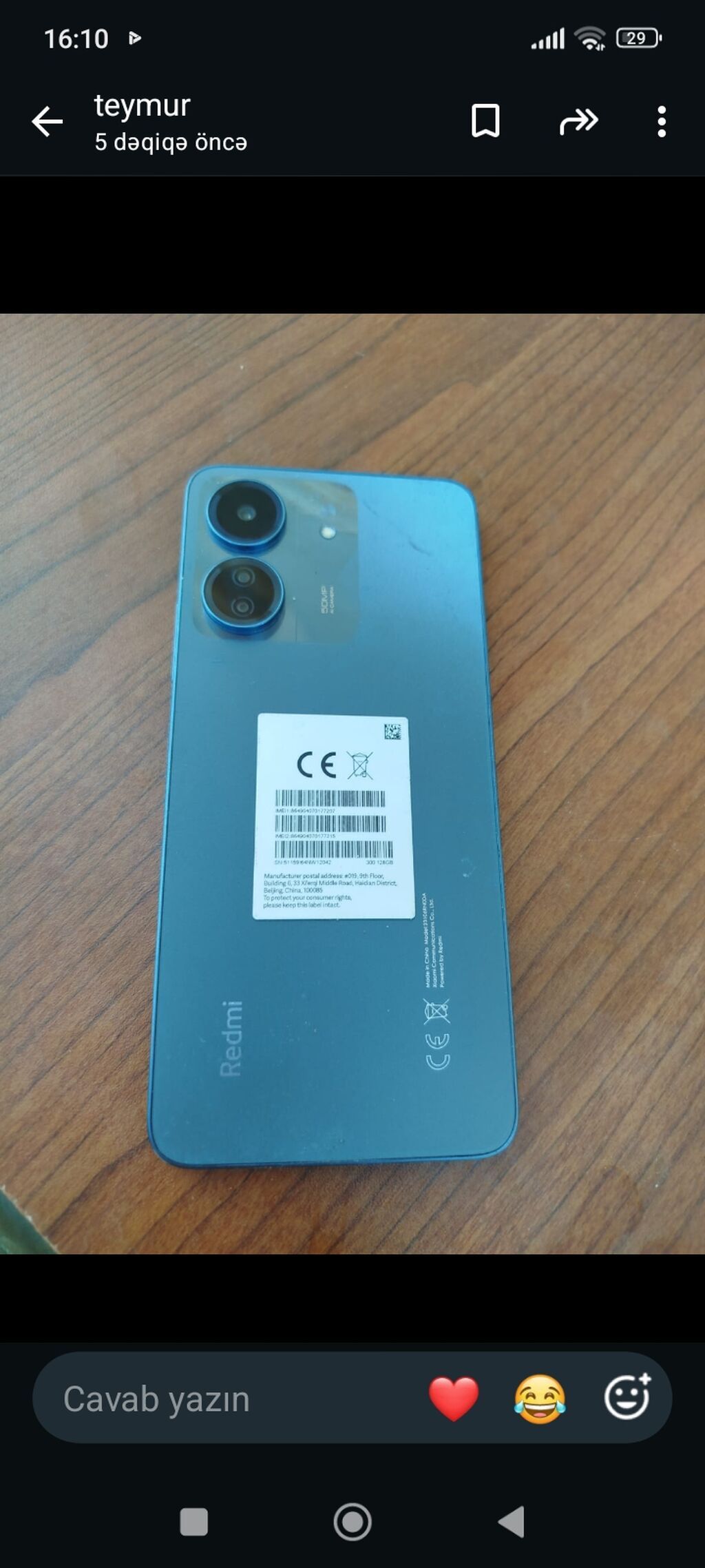 Redmi 13C, 128 GB, rəng - Mavi, Sensor — Elektronika, Bakı (2)