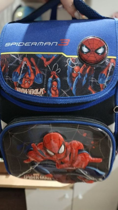 Spiderman 3 temalı uşaqlar üçün məktəb çantası - Rəng: Göy/qaranlıq