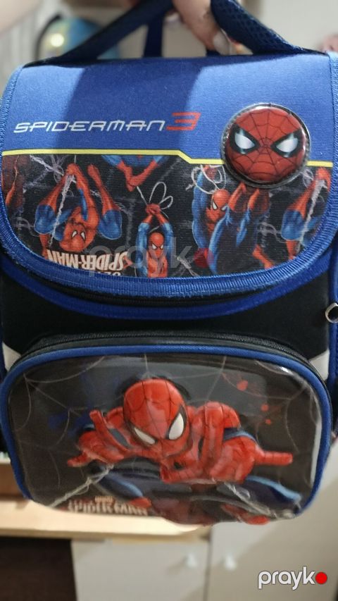 Spiderman 3 temalı uşaqlar üçün məktəb çantası - Rəng: Göy/qaranlıq — Bakı