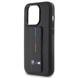 Qoruyucu örtük BMW Leather Gripstand iPhone 15 Pro Max Black BMHCP15X22GSLK — Cases