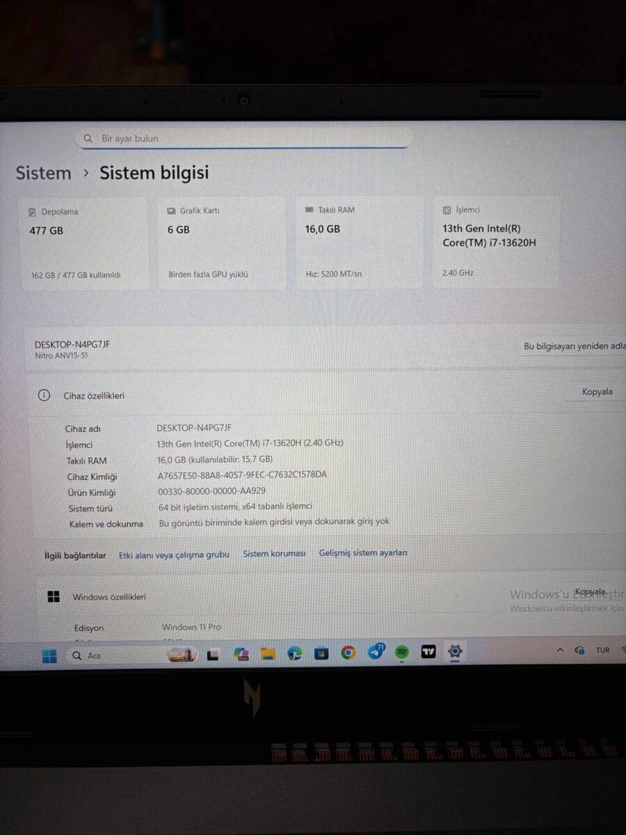 Noutbuk Acer Nitro RTX4050 — Elektronika, Bakı (9)