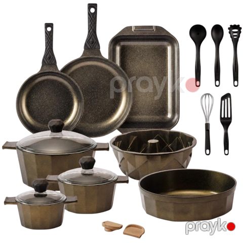Qazan dəsti Deluca 18 parça 6223005793959 Qara — Bakı
