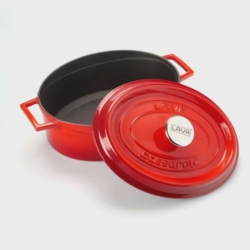 Qazan Lava Oval 29 sm Qırmızı — Bişirmə qabları, Bakı