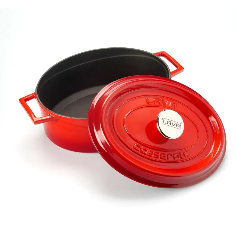 Qazan Lava Oval 29 sm Qırmızı — Bakı