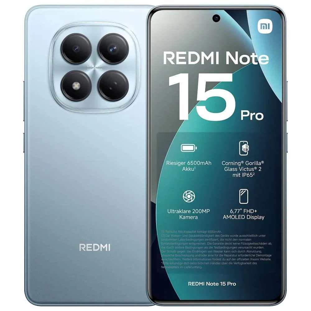 Smartfon Xiaomi Redmi Note 15 Pro 8GB/256GB Glacier Blue — Bakı