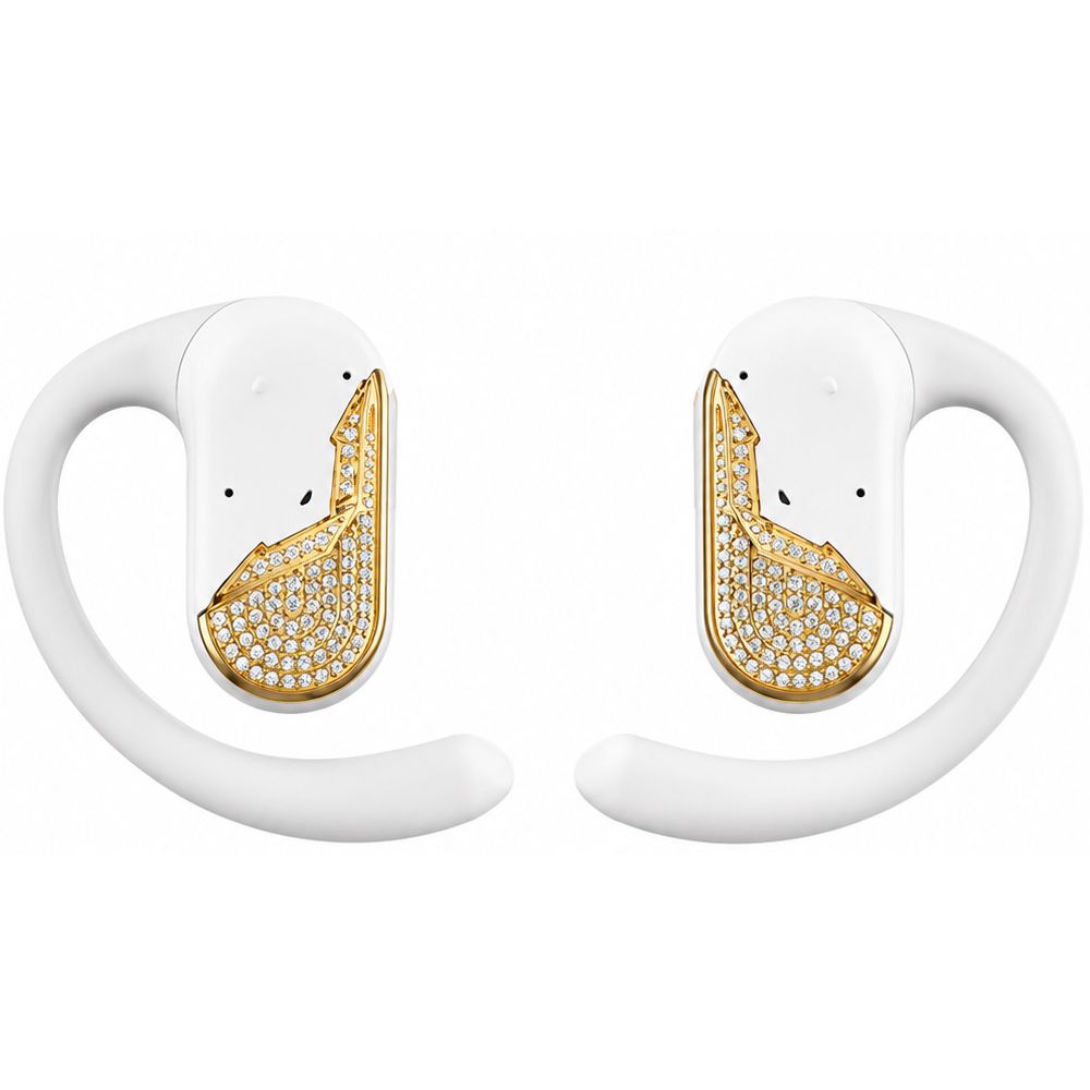 Qulaqlıq Vertu OWS 18K Gold Diamonds Crocodile Skin OWS-GD-E-OE14-C-HW White — Simsiz qulaqlıqlar, Bakı (2)
