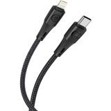 Naqil Euroacs EU-Y12 Braid USB Type-С to Lightning 1 m 27W ACHRKA440400 Black — Smartfon kabelləri və adapterləri