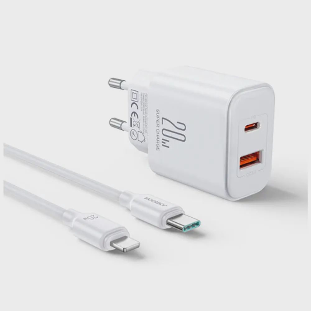 Adapter Joyroom JR-TCF05 QC L 20W White — Smartfon üçün kabelləri və keçidçilər, Bakı