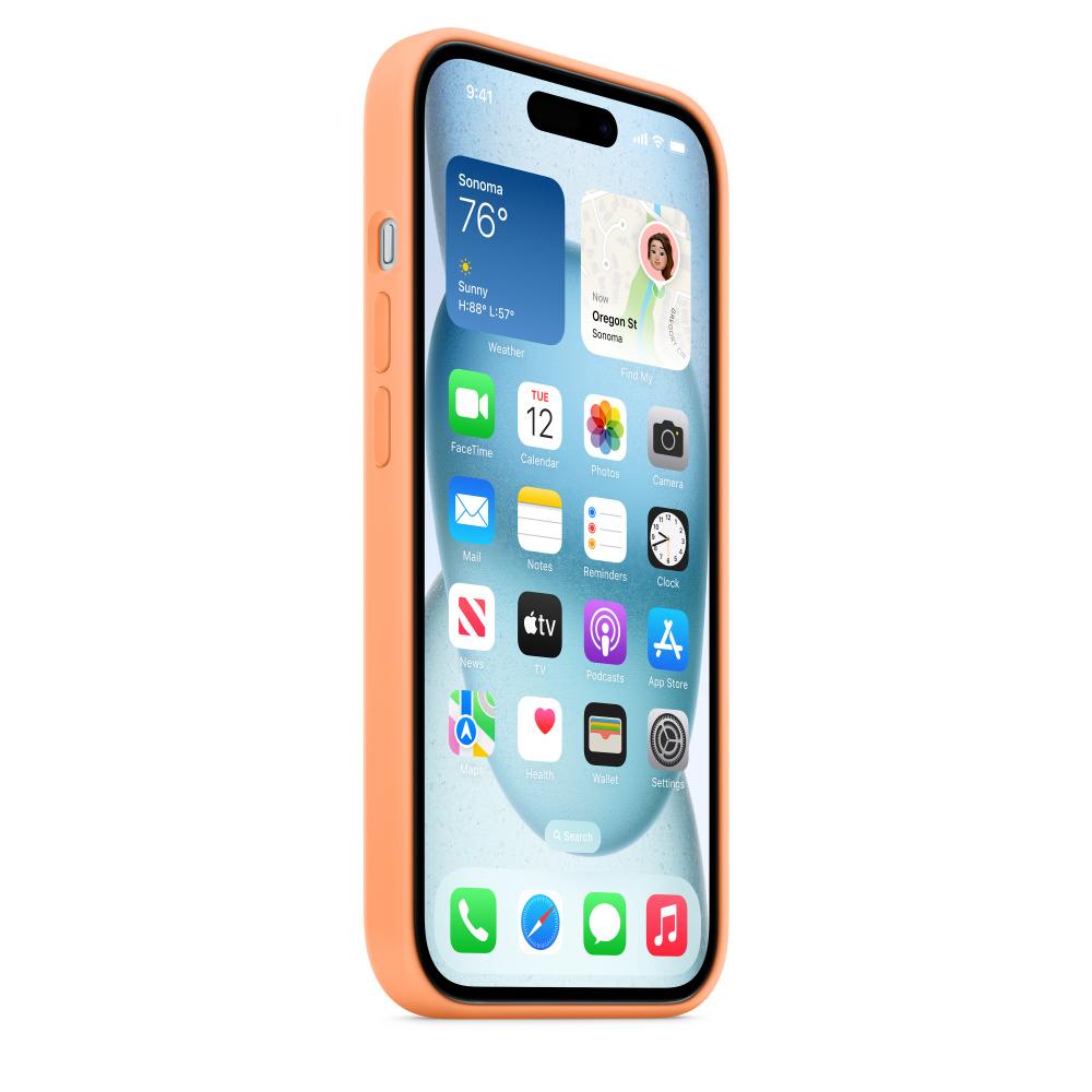 Qoruyucu örtük Apple iPhone 15 Silicone Case W/Magsafe Orange Sorbet MT0W3ZM/A — Çexollər, Bakı (4)