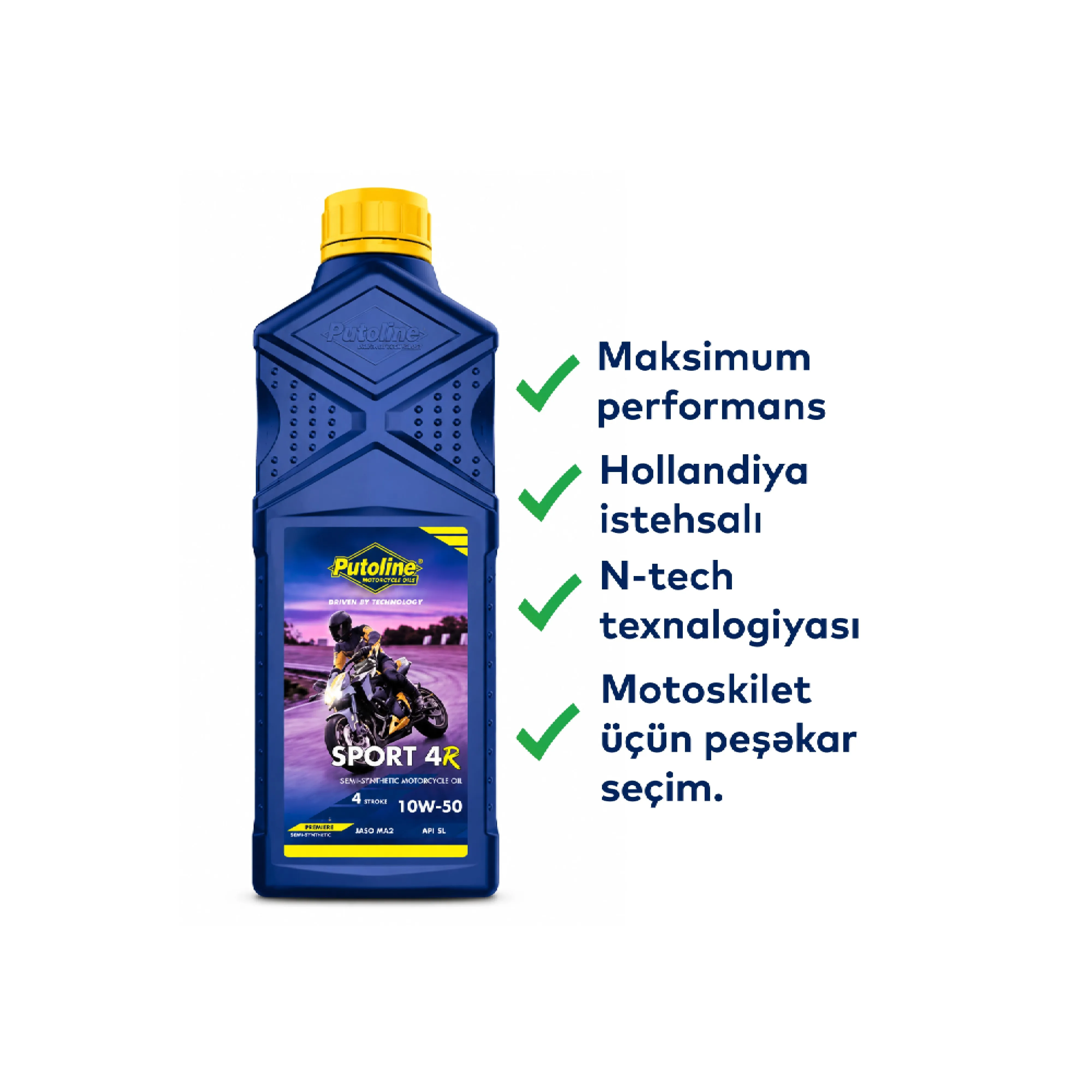 Mühərrik üçün yağ Putoline Power 1 4R10W50 — Mühərrik yağları