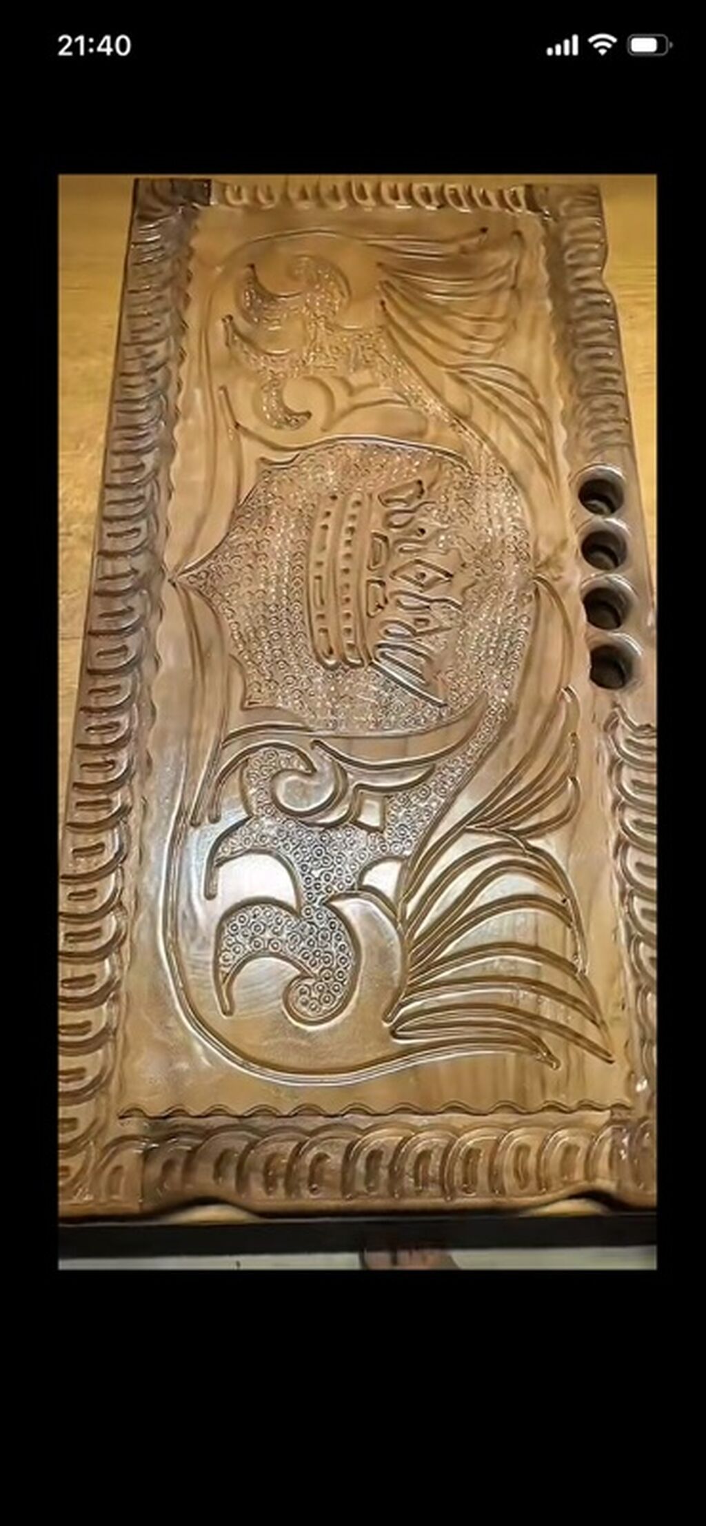 Əl işı oyma nərd dəsti - Material: Qoz ağac (təbii ağac teksturası — İdman və istirahət, Xırdalan (3)