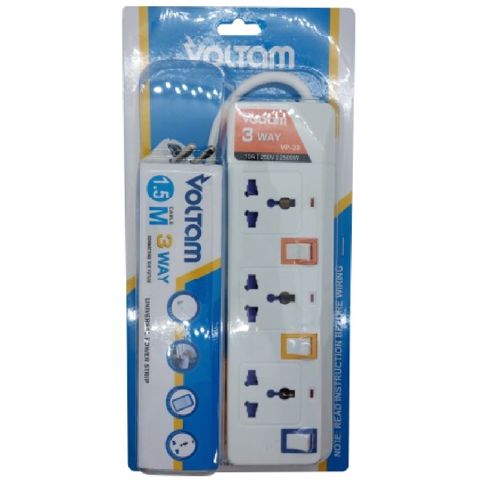 Uzadıcı Voltam 1.5 m VP-28 3 Way Universal Type Power Strip — Bakı
