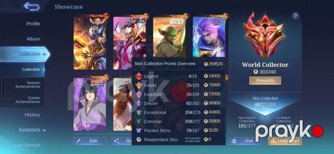 Mobile Legends: Bang Bang hesabı – geniş skin kolleksiyası - Oyunda