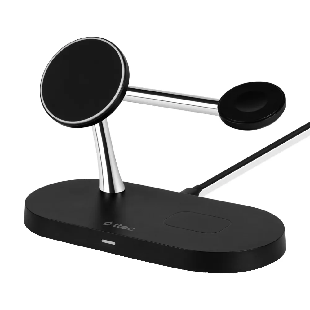 Simsiz enerji toplama cihazı Ttec Quattro M MagSafe Competitible 4in1 iPhone+AppleWatch+AirPods Wireless Fast charger,Black (2KS26S) — Simsiz enerji yığma cihazları