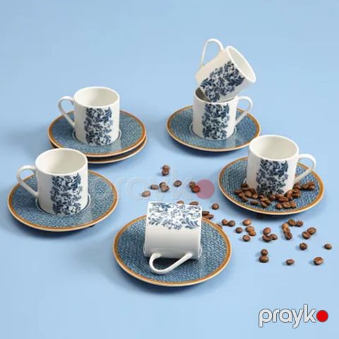 Qəhvə üçün fincan dəsti Porland Liny 12 parça 90CC 04POR034981 — Bakı