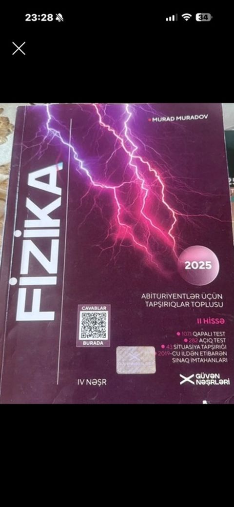 Fizika Güvənnəşriyyatı ll hissə Abituriyentlər üçün tapşırıqlar — Bakı