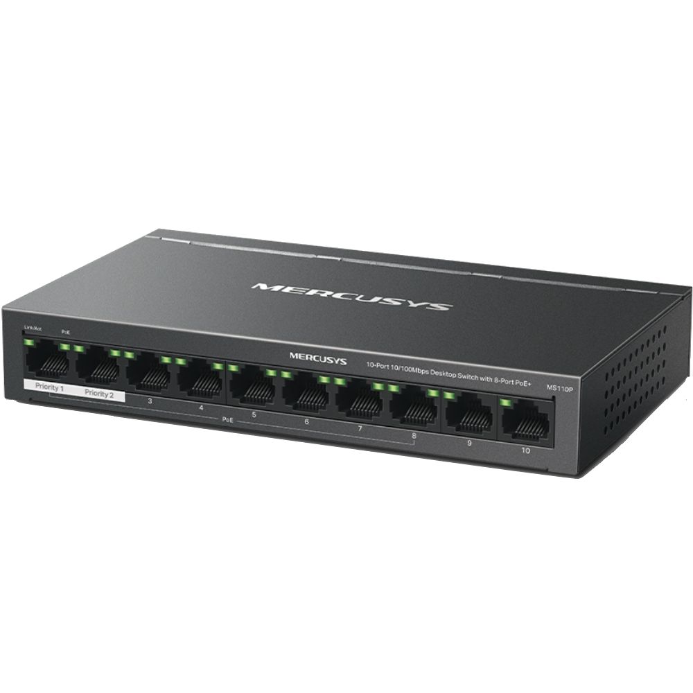 Kommutator Mercusys Lan Switch MS110P — Routerlər, Bakı (2)