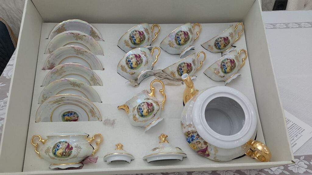 Çay dəsti, rəng - Ağ, Farfor, Bohemia, Çexiya — Mallar, Bakı (3)