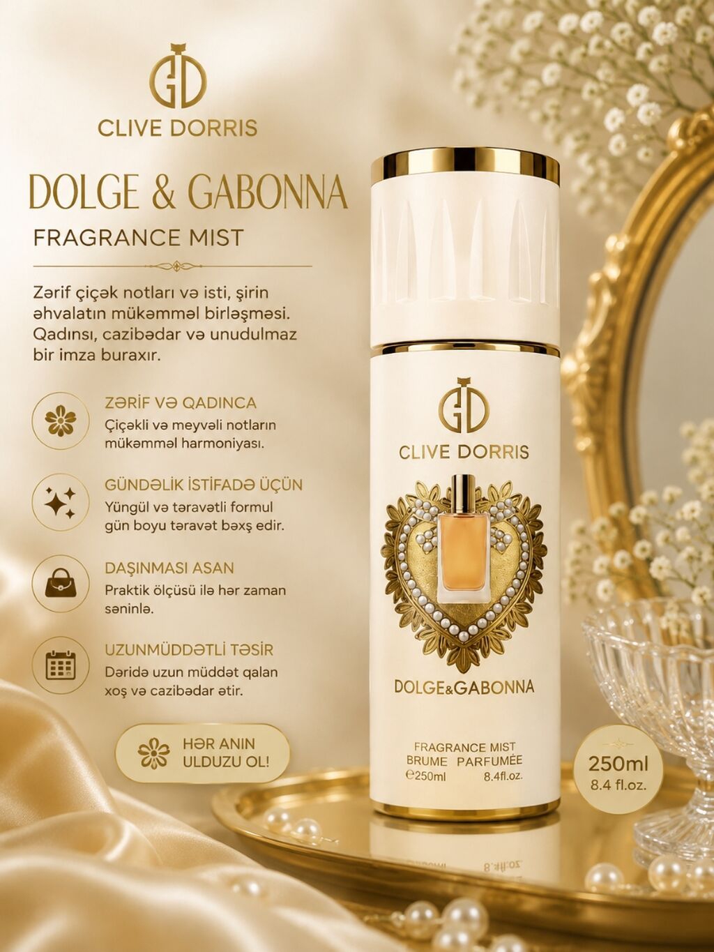 Clıve Dorrıs Fragrance Mist kolleksiyası – 250 ml (8.4 fl.oz.) 1) La — Gözəllik və sağlamlıq, Bakı (3)