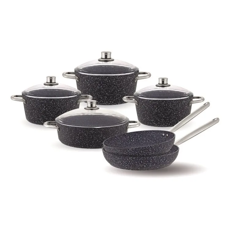 Tava qazan dəsti Burner Elis Black Stone 10 parça (8680465135015) — Bakı