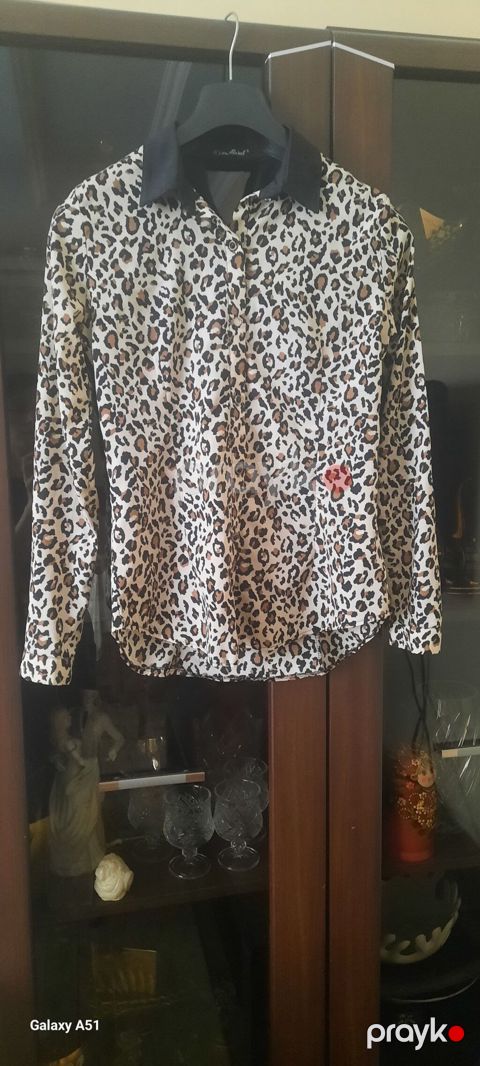 Qadın köynəyi – leopard naxışlı, uzunqol - Parça: Yüngül, hamar — Digah